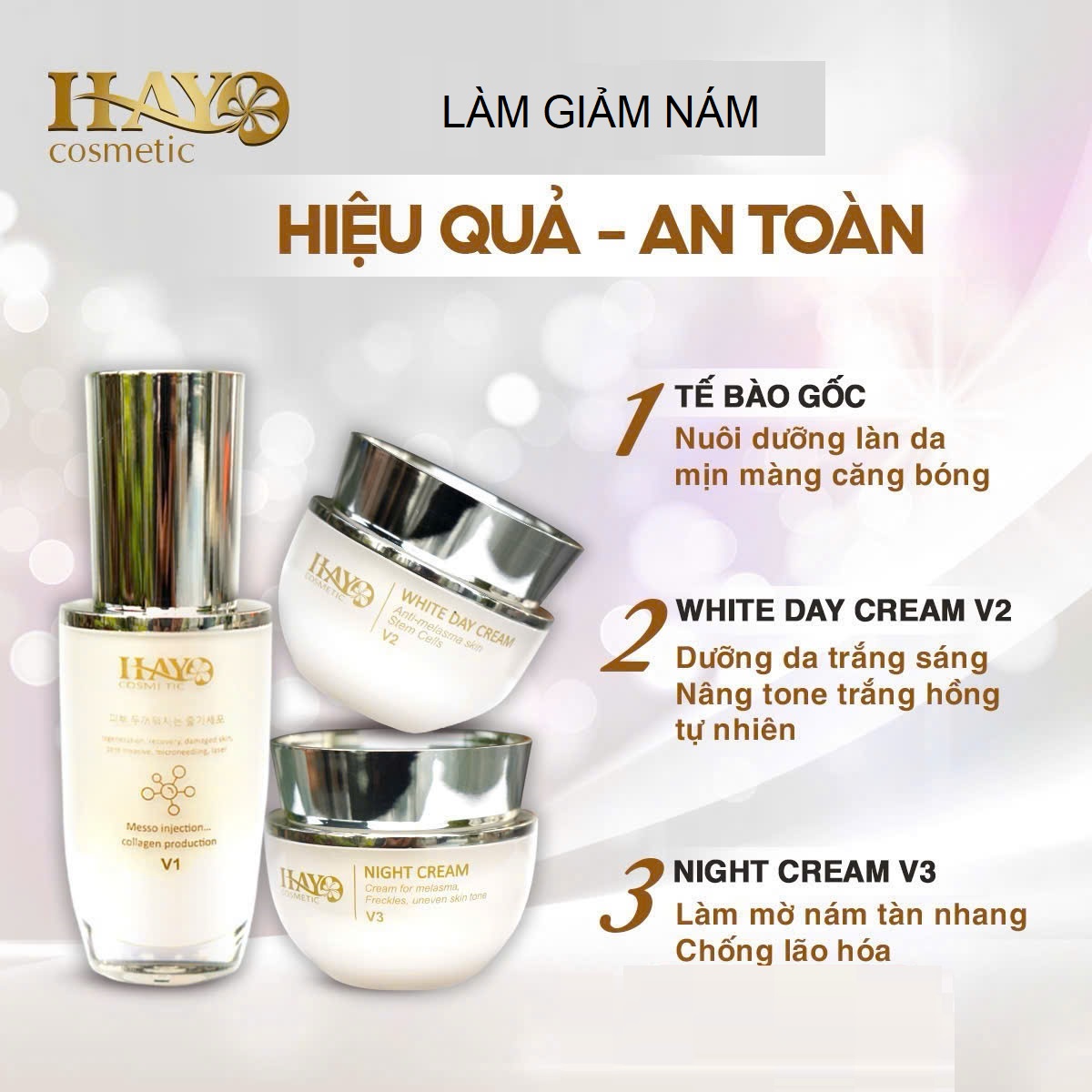 Bộ sản phẩm hỗ trợ làm giảm nám Hayo – Hiệu quả, an toàn