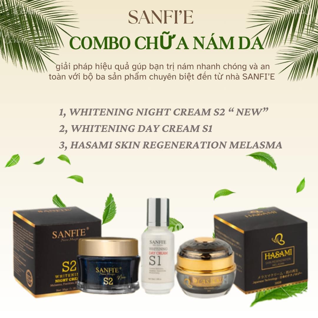Cách dùng combo chữa nám nhà Sanfie để điều trị các loại nám lâu năm